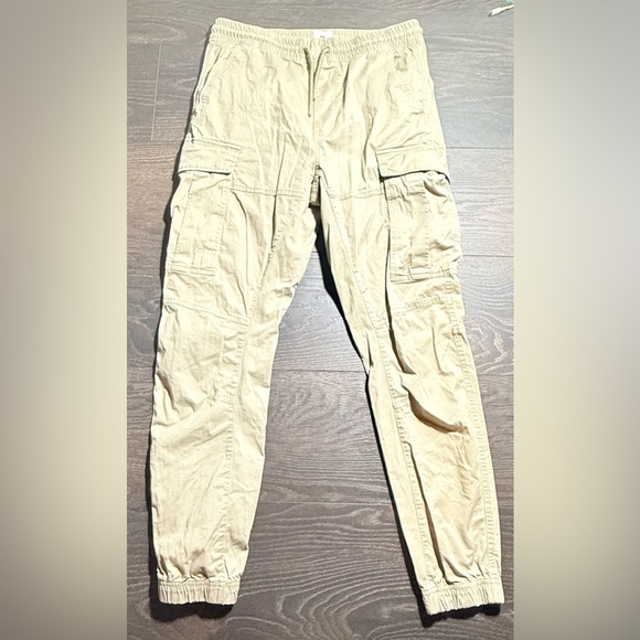 H&M Tan Cargo Pants with Elastic Cuffs - Picture 1 of 8
